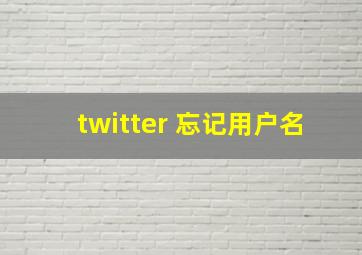 twitter 忘记用户名